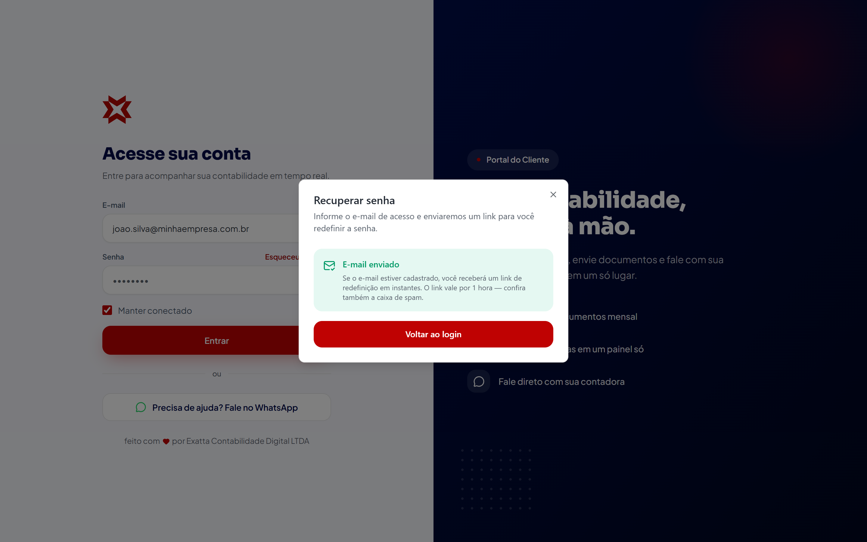 Confirmação E-mail enviado